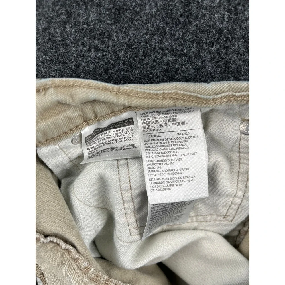 Levis 512 Slim Taper Khaki Tan Pants Mens 32x28 Vintage 28833-0051 Stretch